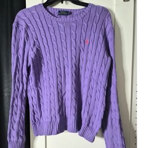 Polo by Ralph Lauren Purple Cable Knit Sweater